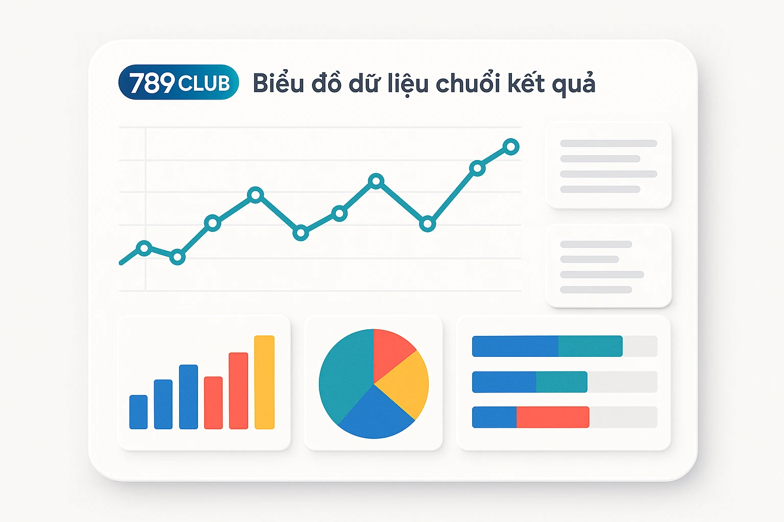 Hình ảnh minh họa biểu đồ dữ liệu chuỗi kết quả được phân tích và trực quan hóa trên nền tảng 789Club với giao diện sáng và hiện đại
